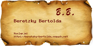 Beretzky Bertolda névjegykártya